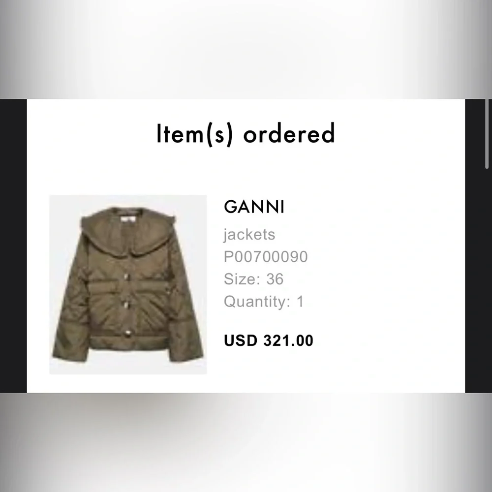 Ganni Ripstop Recycled Quilted Oversized Ruffle
Collared Jacket - Picture 3 of 3